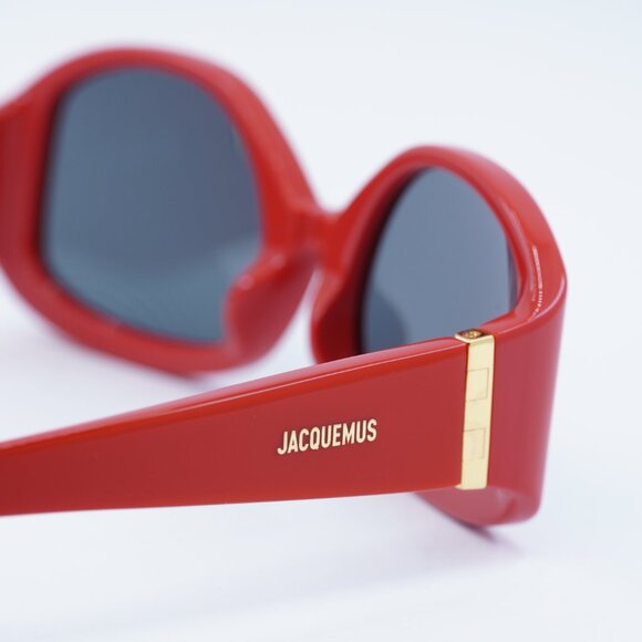 Jacquemus COLAPSO JAC/15 C2 Sunglasses Red Geometric Frame, Grey Lenses - Picture 4 of 10